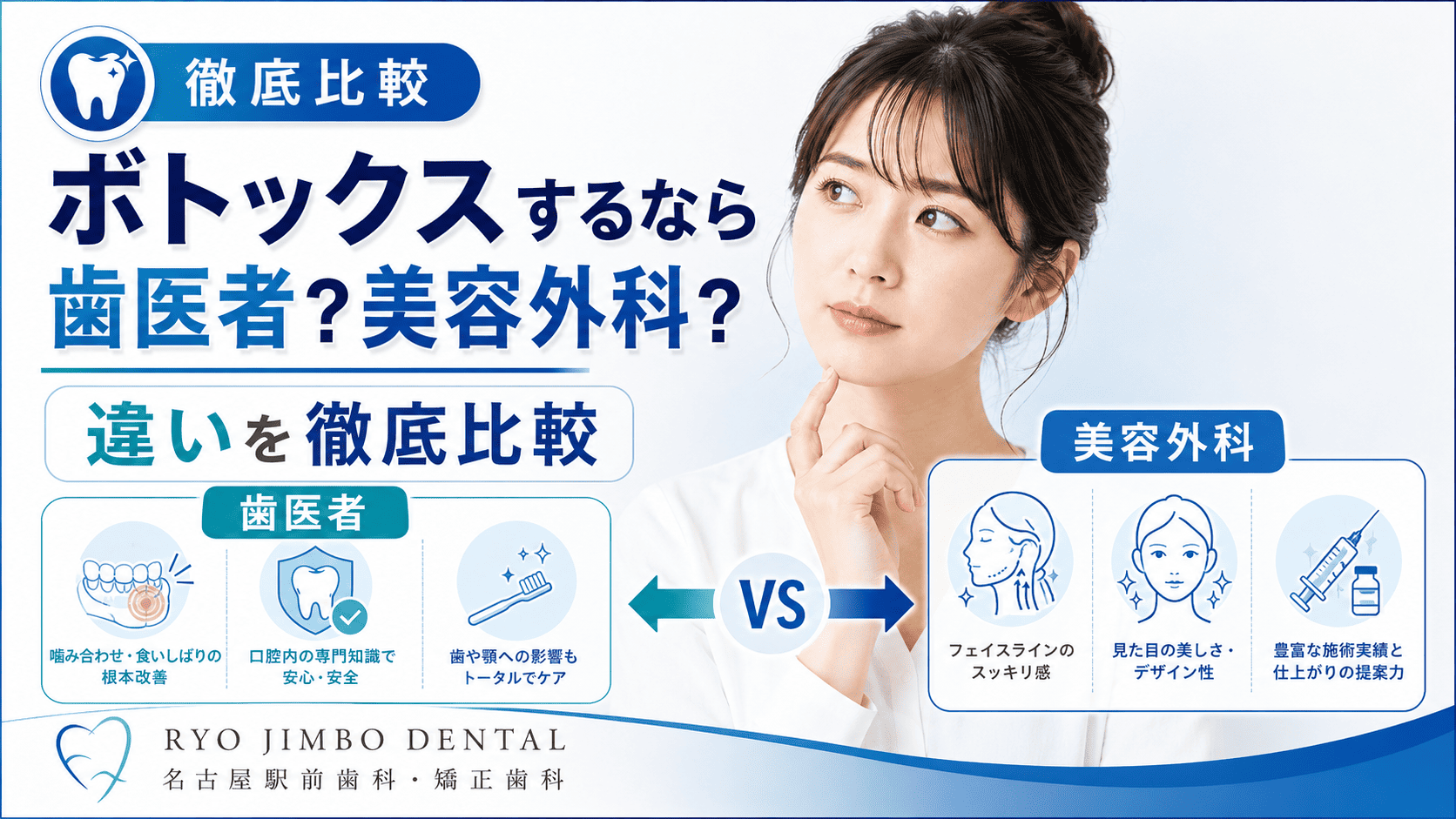 ボトックスするなら歯医者・美容外科どっちがいい？違いを徹底比較