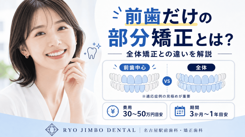 前歯だけの部分矯正とは？全体矯正との違いや費用、適応症例を徹底解説