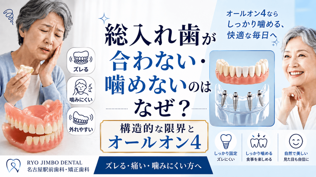 総入れ歯とオールオン4の違いとは？固定式インプラント治療の特徴と費用を解説